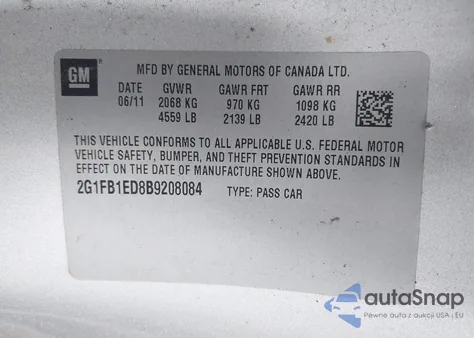 2011 Chevrolet Camaro 1Lt from USA, damaged, VIN 2G1FB1ED8B9208084